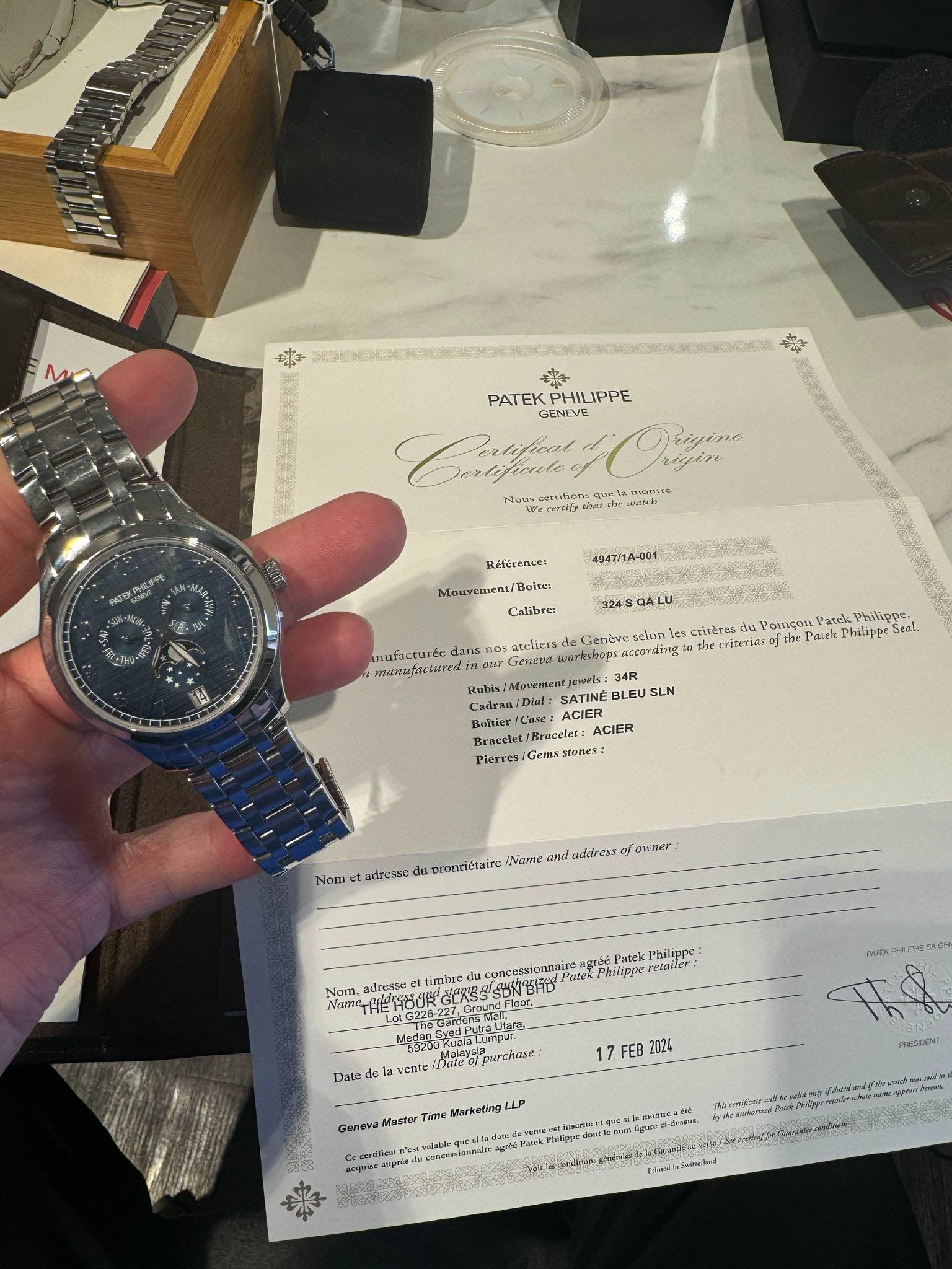 COMPLICATIONS 4947/1A STEEL ANNUAL CALENDAR MOONPHASE BLUE DIAL (2024)