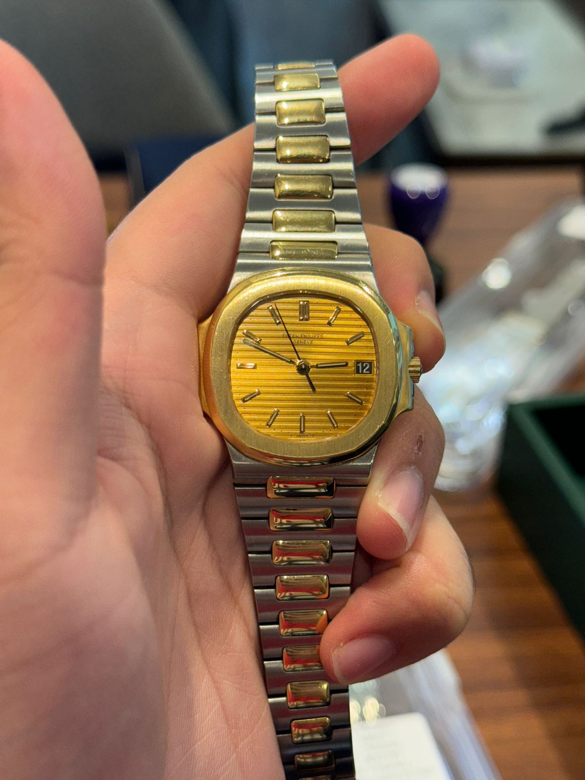 NAUTILUS 3800/1JA TWOTONE YELLOWGOLD CHAMPAGNE DIAL (WATCH ONLY)
