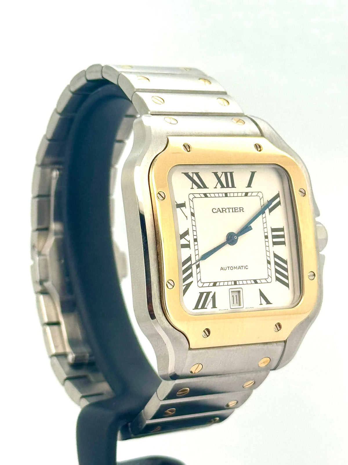 SANTOS L TWOTONE YELLOWGOLD SILVER DIAL (2022)