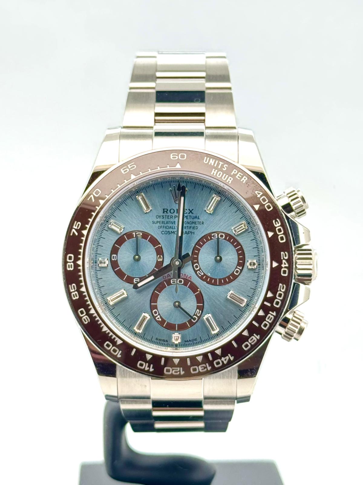 DAYTONA PLATINUM ICE BLUE DIAMOND BAGUETTE DIAL (2025)