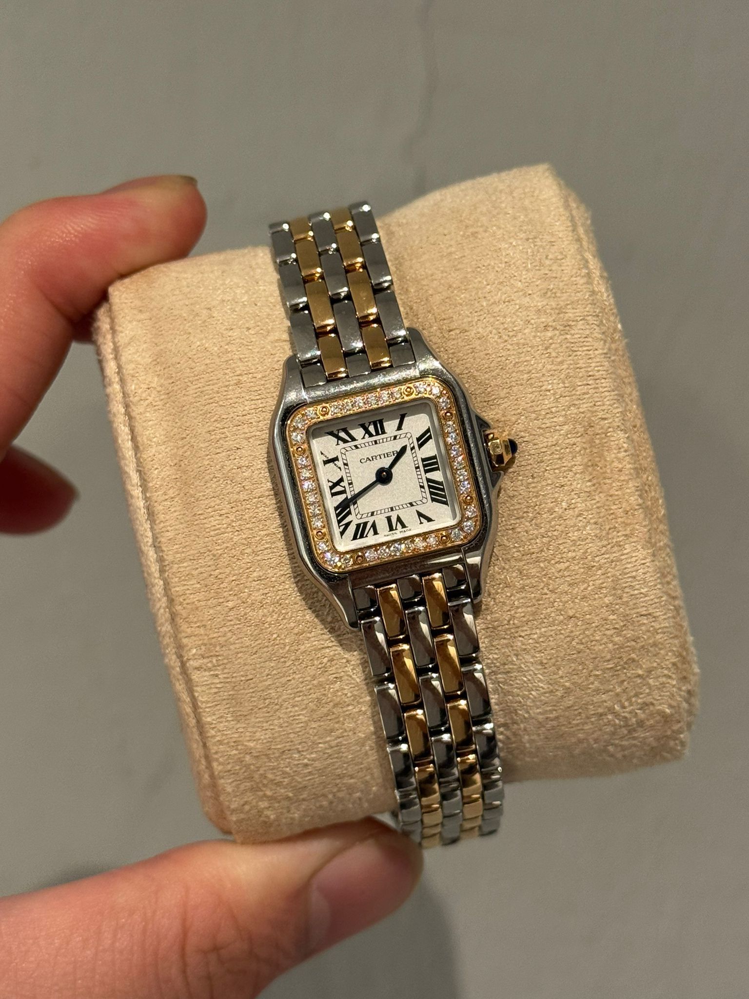 PANTHERE TWOTONE YELLOWGOLD SILVER DIAL DIAMOND BEZEL (2022)