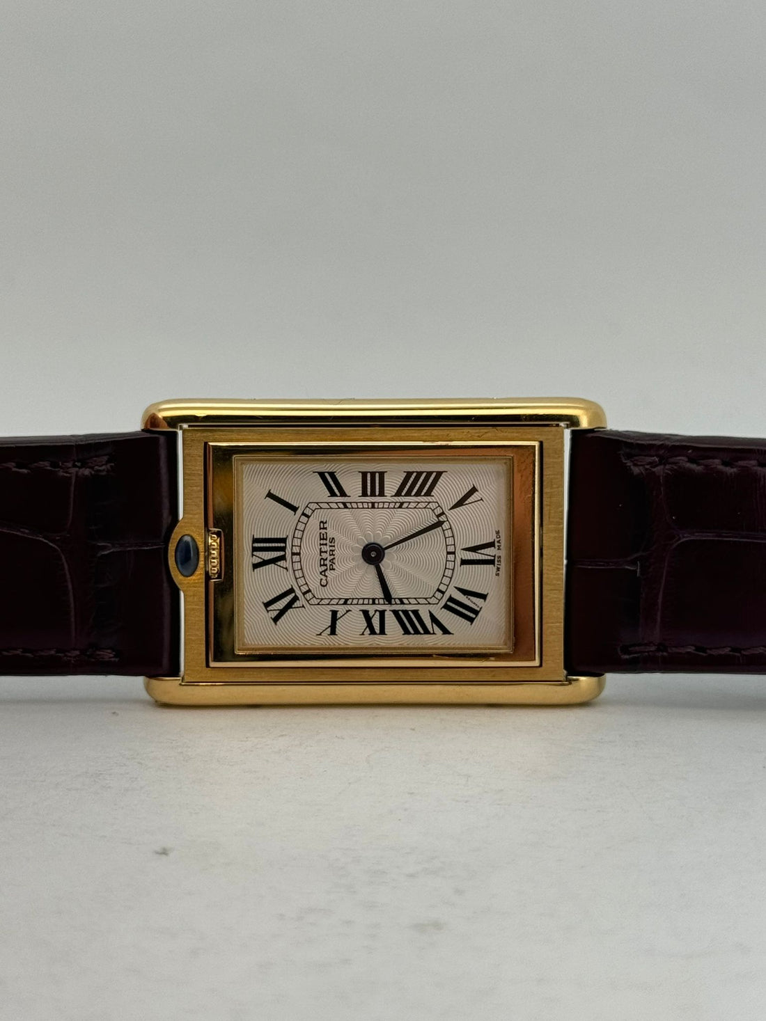 TANK BASCULANTE CPCP YELLOWGOLD SILVER GUILLOCHÉ DIAL (UNDATED)