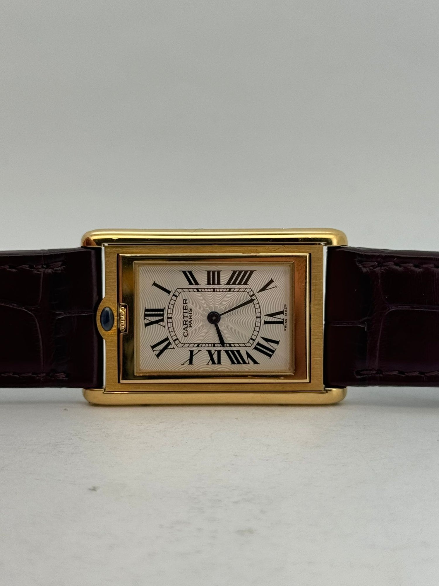 TANK BASCULANTE CPCP YELLOWGOLD SILVER GUILLOCHÉ DIAL (UNDATED)