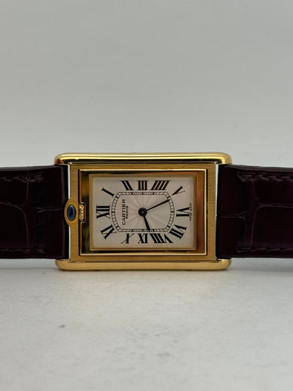 TANK BASCULANTE CPCP YELLOWGOLD SILVER GUILLOCHÉ DIAL (UNDATED)