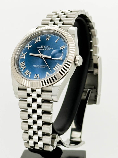 Datejust 41 Blue Azzurro Roman