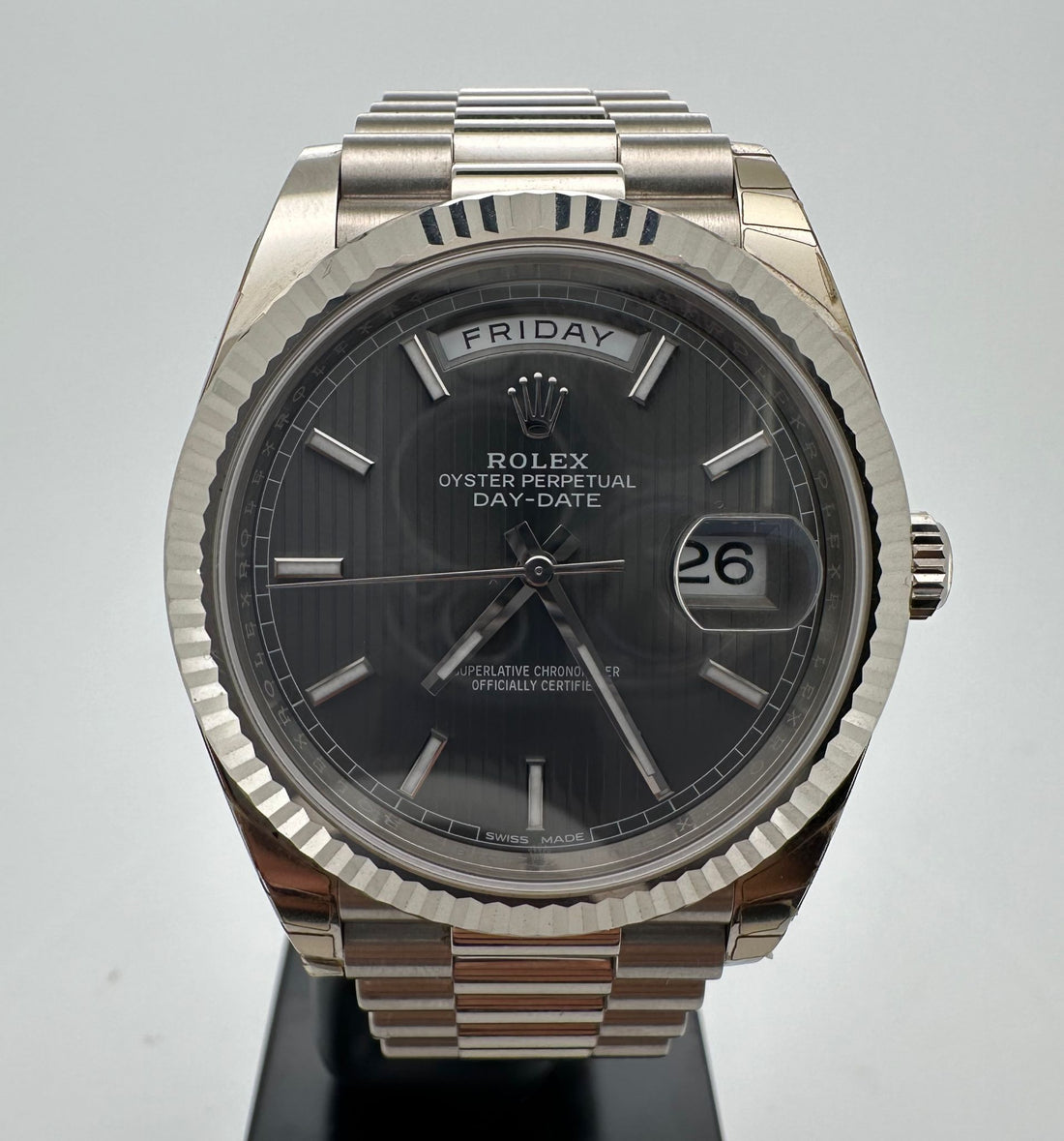 Daydate Rhodium Stripe