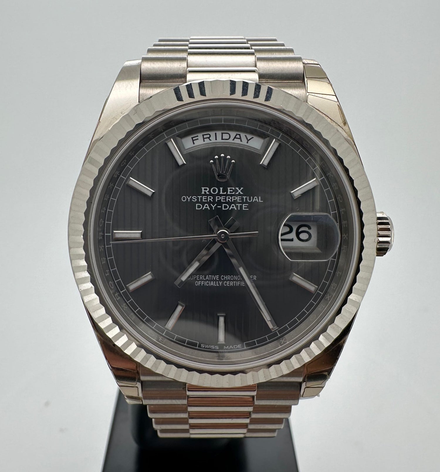 Daydate Rhodium Stripe