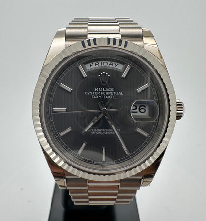Daydate Rhodium Stripe