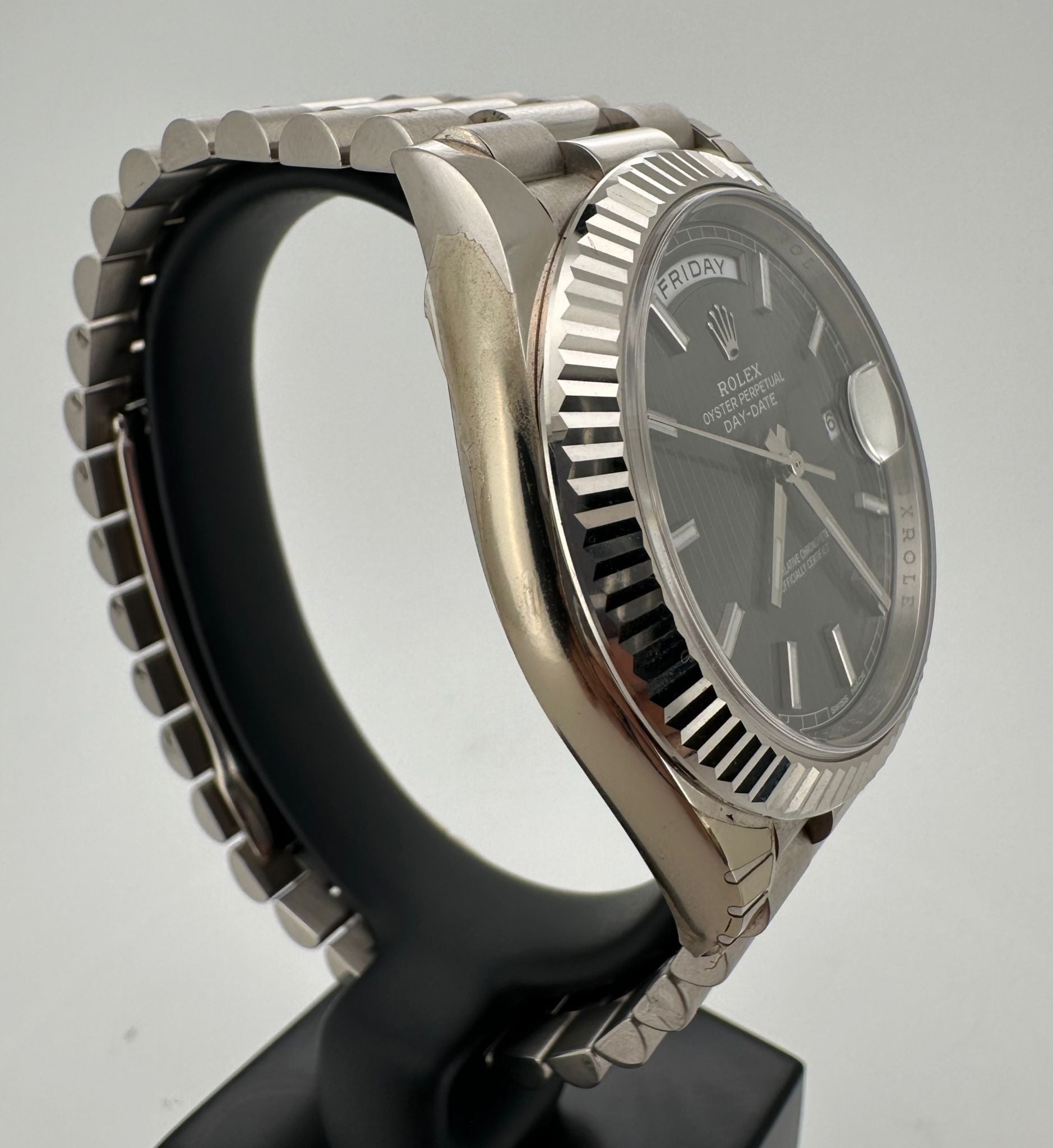 Daydate Rhodium Stripe