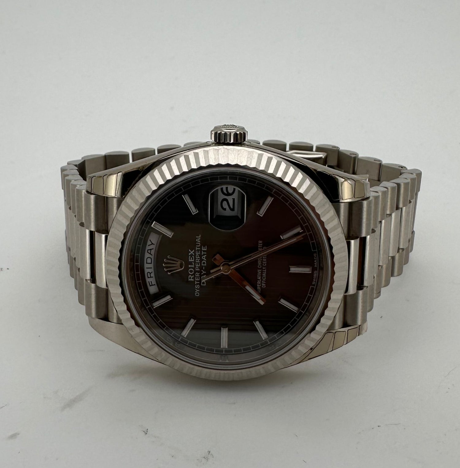 Daydate Rhodium Stripe