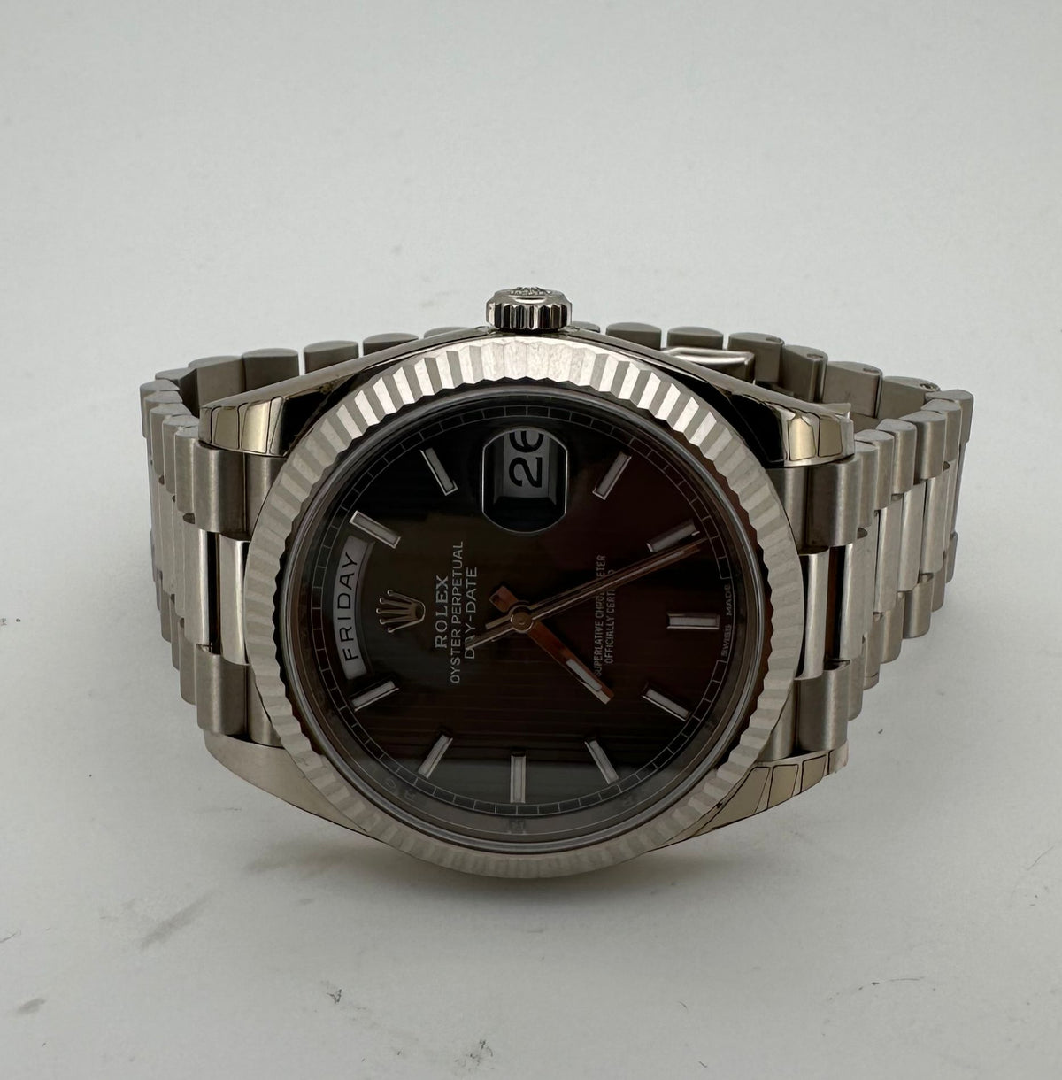 Daydate Rhodium Stripe