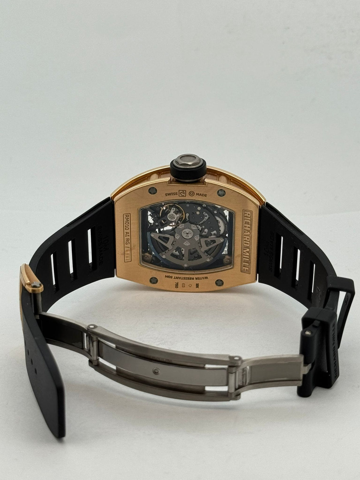 RICHARD MILLE RM 010 ROSEGOLD BLACK RUBBER STRAP (2012)