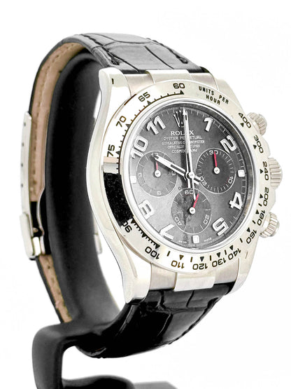 DAYTONA WHITEGOLD RACING GREY DIAL LEATHER STRAP (2009)