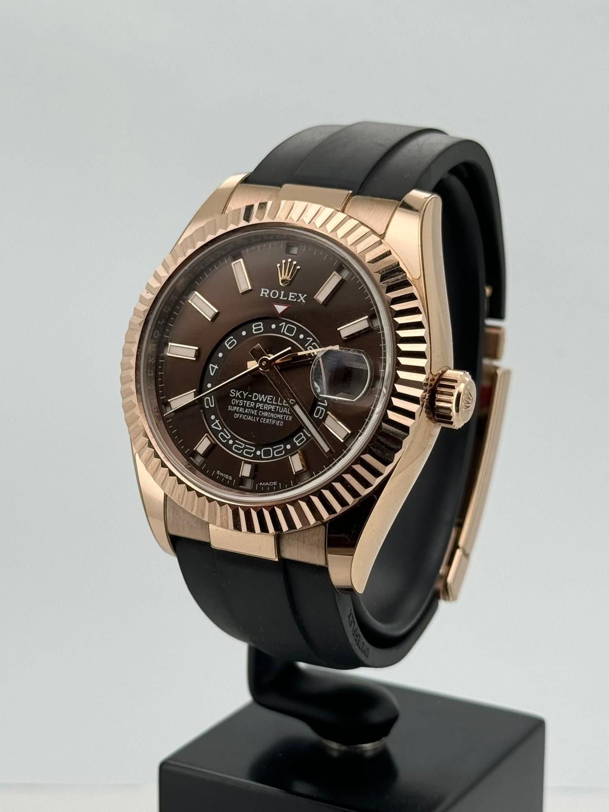 SKY-DWELLER OYSTERFLEX ROSEGOLD CHOCO DIAL (2022)