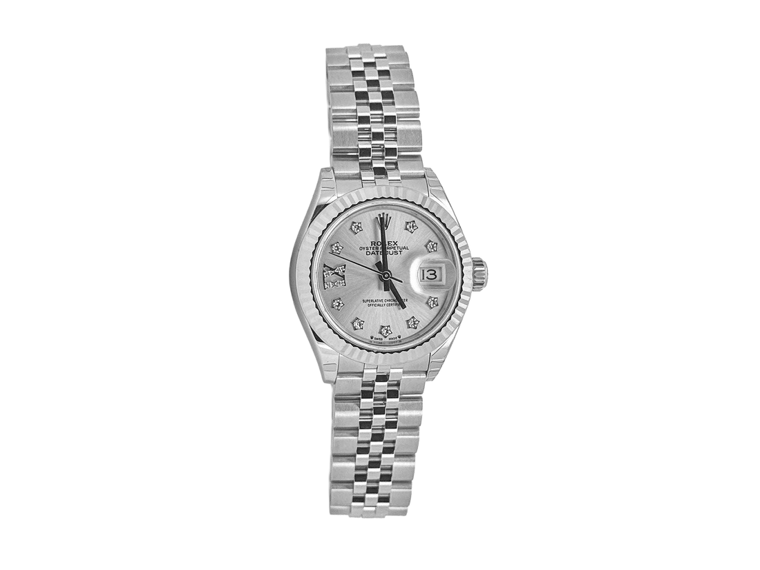 DATEJUST 28MM SILVER DIAMOND STAR DIAL DIAMOND ON IX (2025)