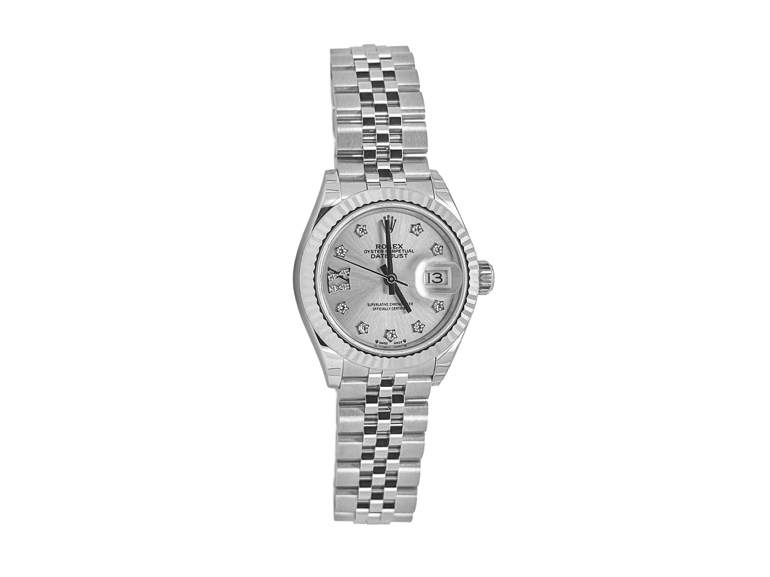 DATEJUST 28MM SILVER DIAMOND STAR DIAL DIAMOND ON IX (2025)