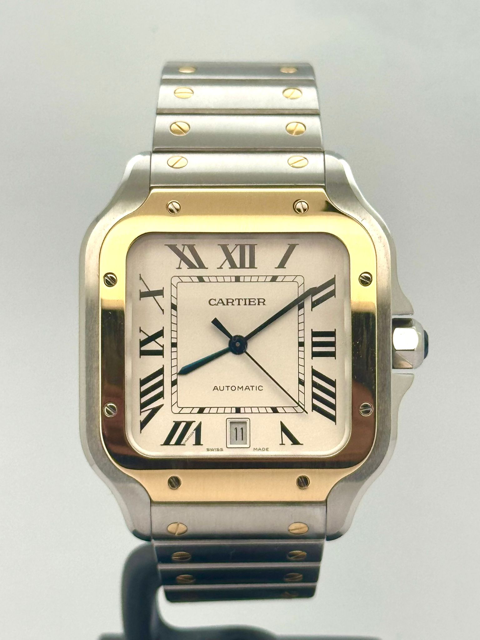 SANTOS L TWOTONE YELLOWGOLD SILVER DIAL (2022)