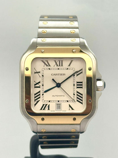 SANTOS L TWOTONE YELLOWGOLD SILVER DIAL (2022)