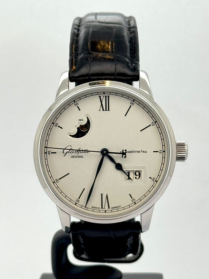 SENATOR EXCELLENCE PANORAMA DATE MOONPHASE SILVER DIAL