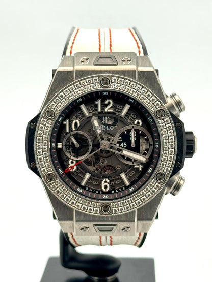 BIG BANG UNICO 45MM TITANIUM CUSTOM DIAMOND BEZEL (WATCH &amp; PAPER)