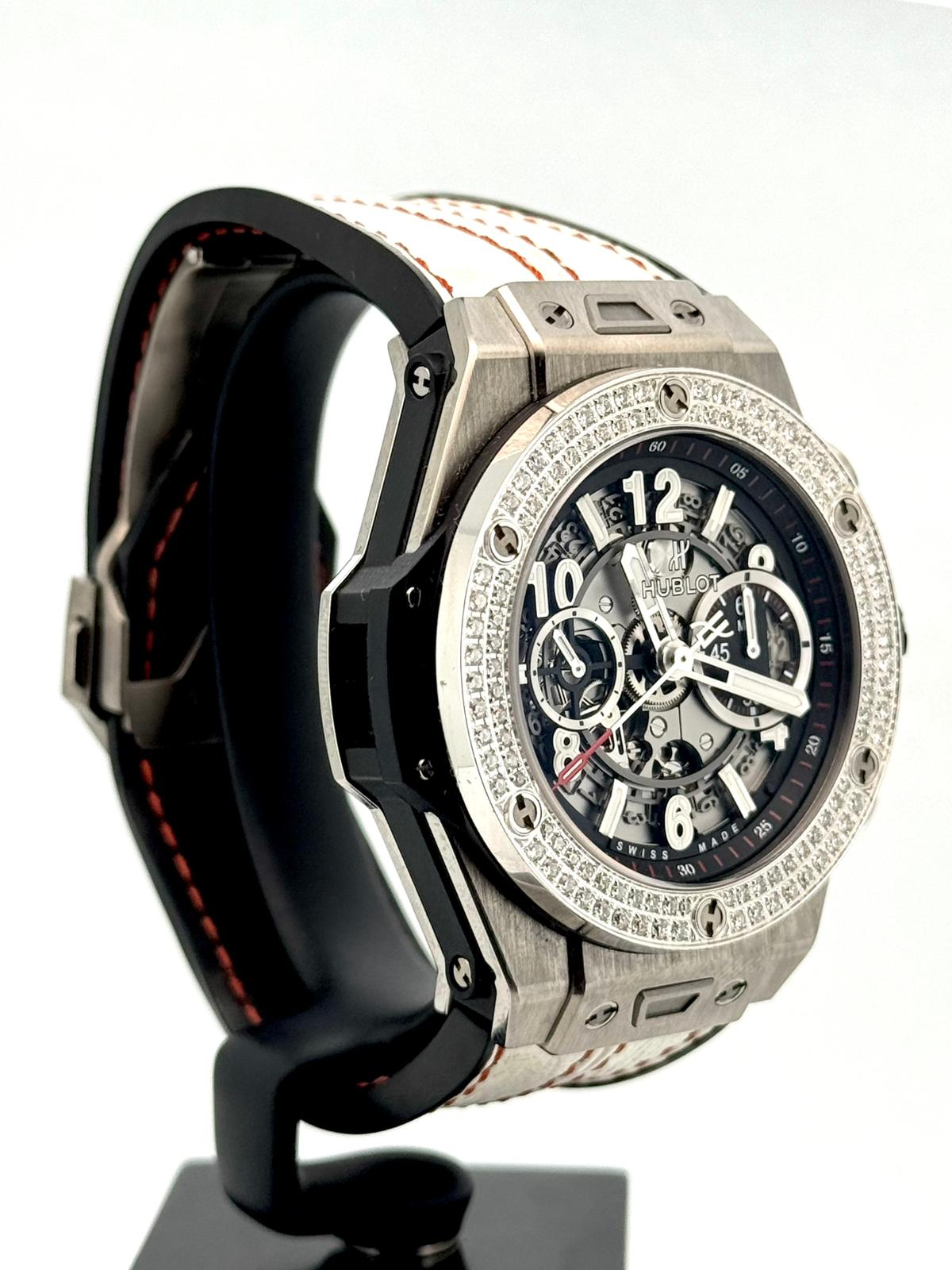 BIG BANG UNICO 45MM TITANIUM CUSTOM DIAMOND BEZEL (WATCH &amp; PAPER)
