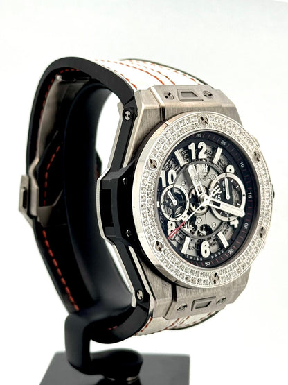 BIG BANG UNICO 45MM TITANIUM CUSTOM DIAMOND BEZEL (WATCH &amp; PAPER)