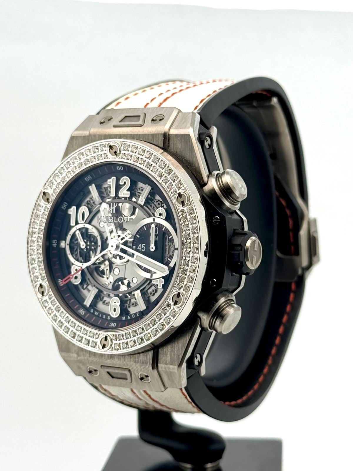 BIG BANG UNICO 45MM TITANIUM CUSTOM DIAMOND BEZEL (WATCH &amp; PAPER)