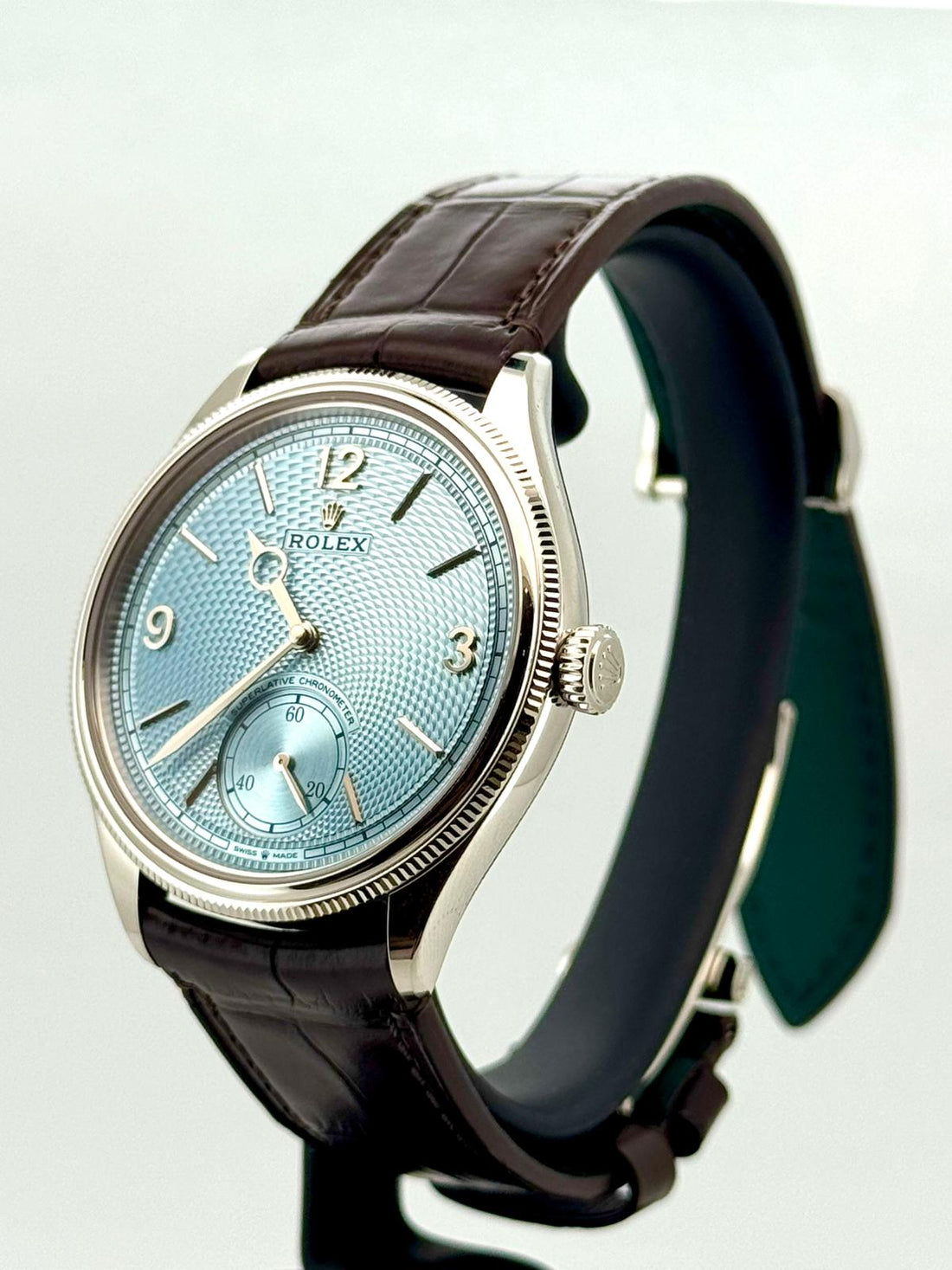 1908 39MM PLATINUM ICE BLUE DIAL BROWN LEATHER STRAP (2025)